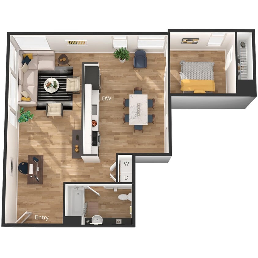 Floor Plan - 1 Bed/1 Bath Live/Work