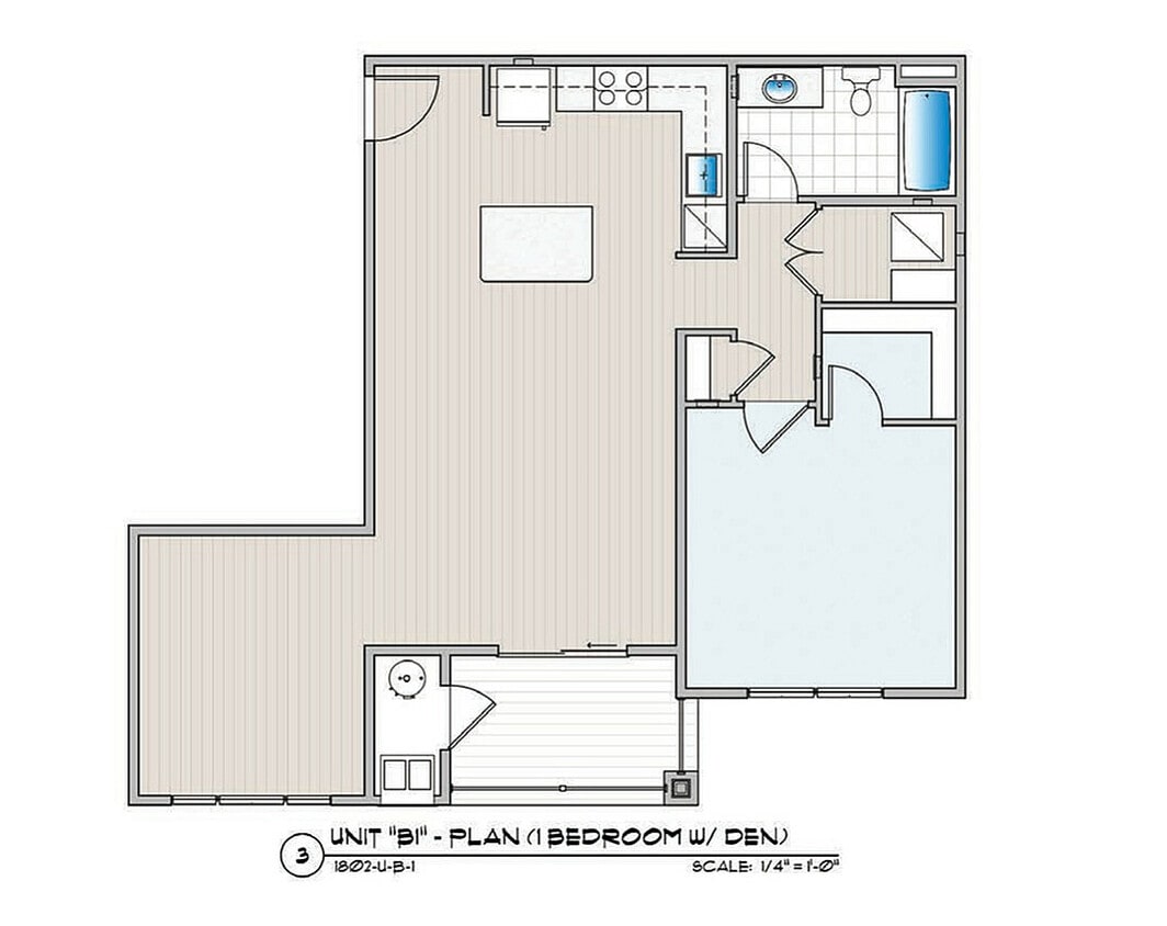 1 Bedroom Apartment with Den - 1 Bed x 1 Bath w Den