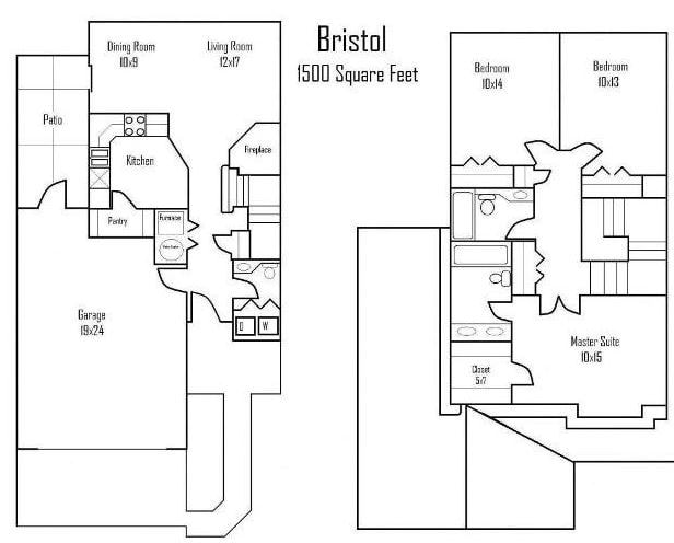 Floor Plan - Bristol 1 Car Garage
