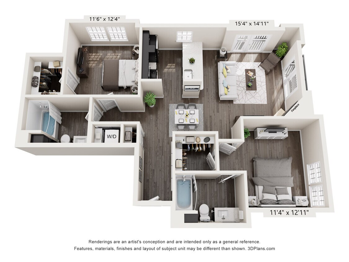 Floor Plan - 2x2 Prem 1108