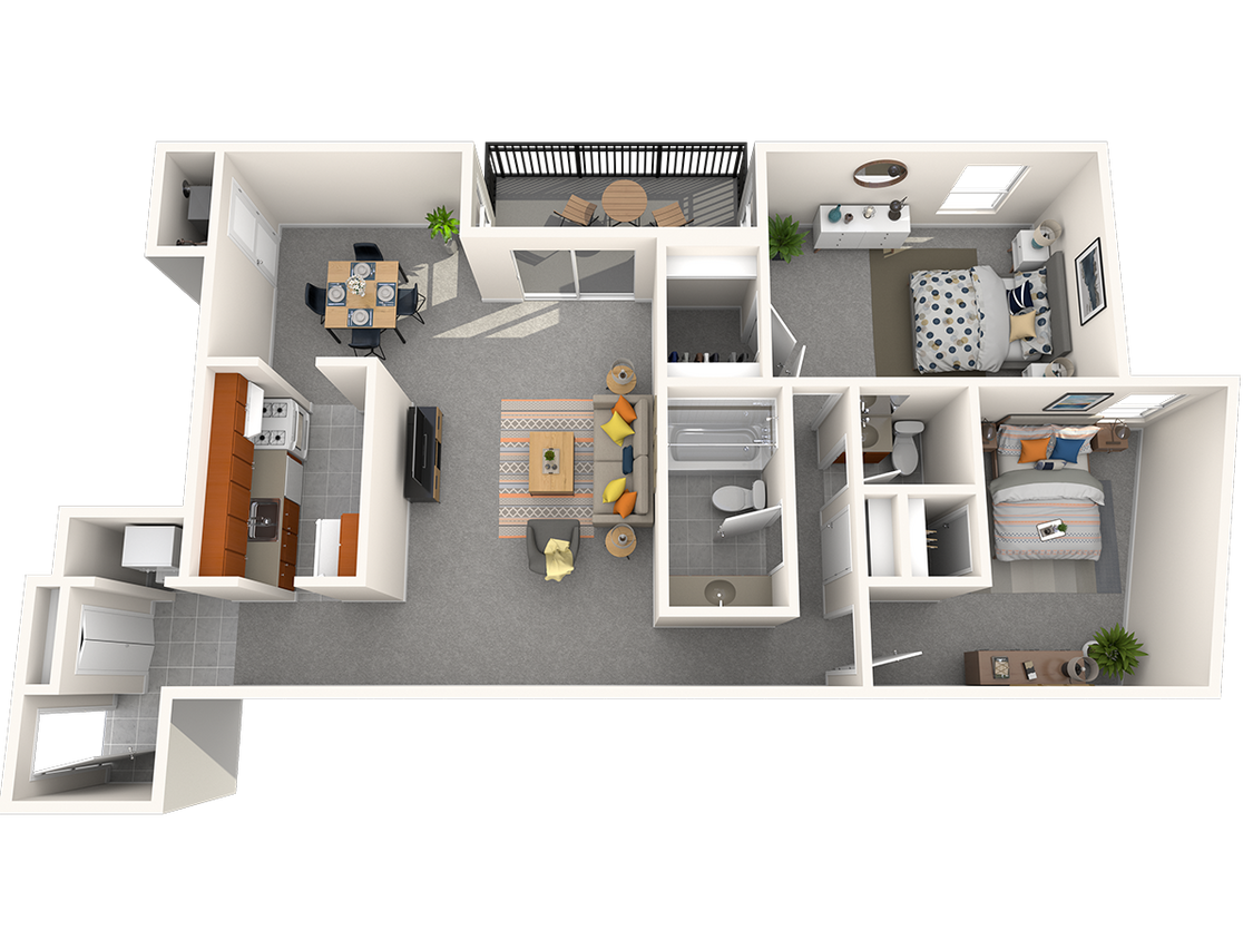 Floor Plan - 2 Bedroom 1.5 Bath