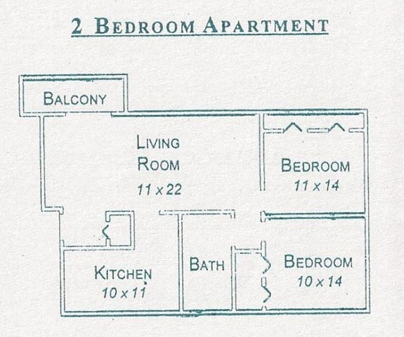 Floor Plan - 2 Bedroom 1 Bath