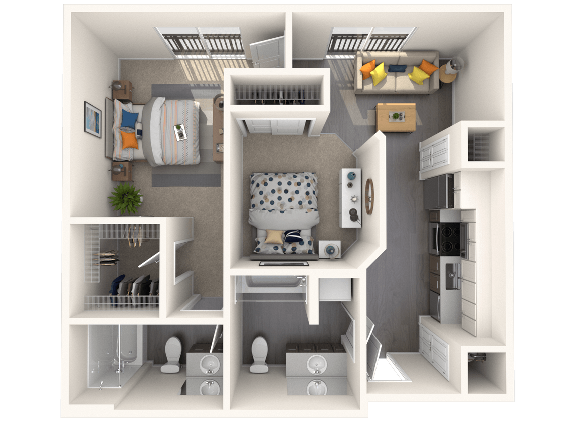 Floor Plan - B2 - Large One Bedroom