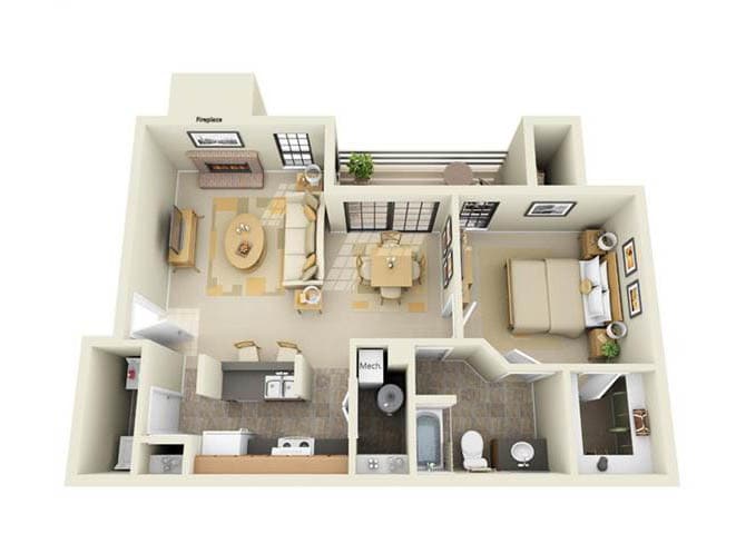 Floor Plan - One Bedroom A2