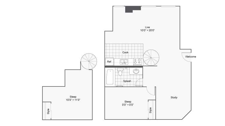 2a1 - 2 Bed 1 Bath A