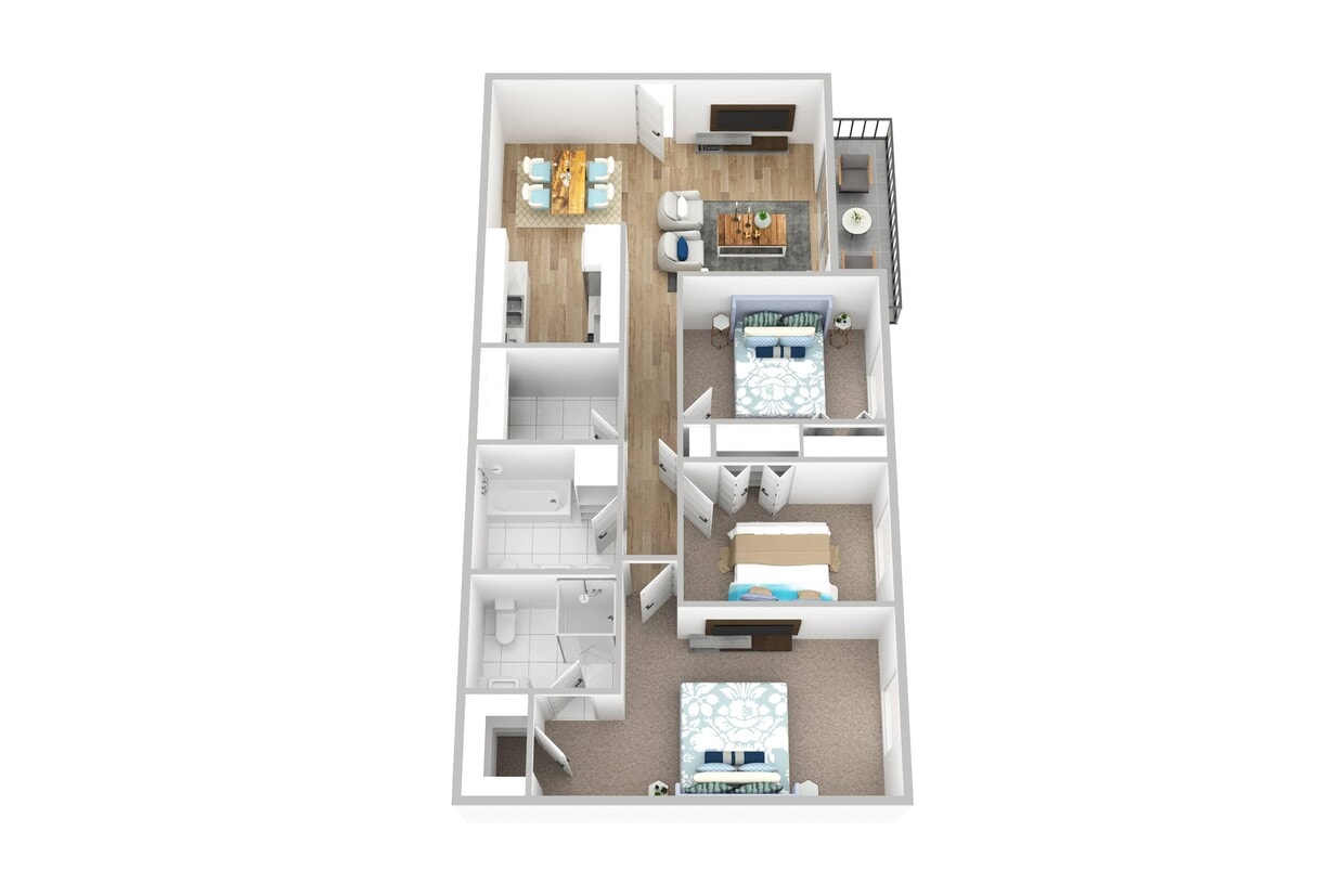 Floor Plan - 3 bed 1.5 Bath 