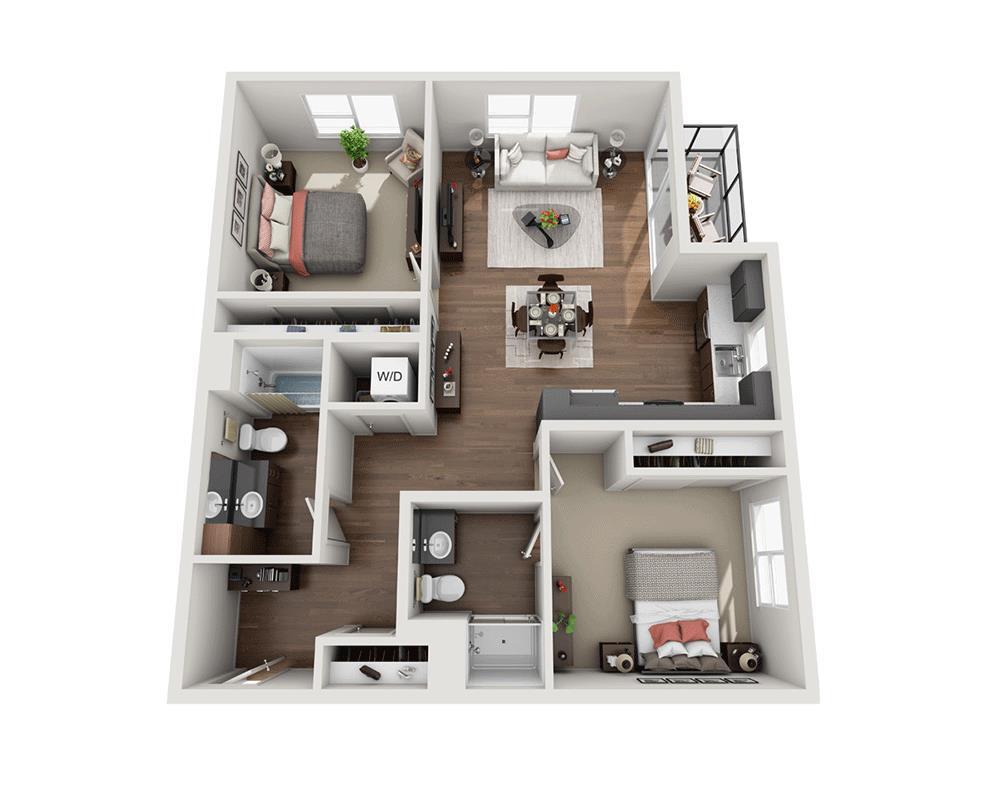 Floor Plan - Two Bedroom B2B