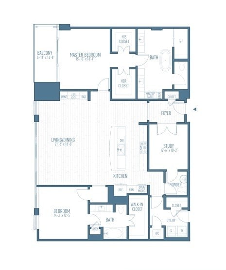 One Hermann Place - P4 - 2.5 Beds - 2.5 Baths - 2034 Sq. ft. - P4