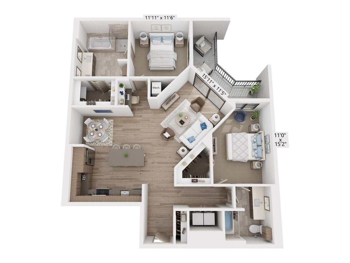 Floor Plan - 2x2 b20.h