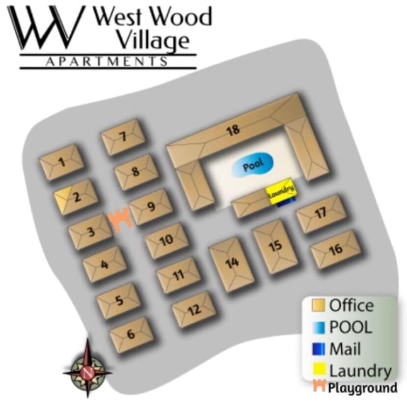 Floor Plan - 815 SQ FT 2BR/1BA Poolside Modern Unit 1st floor