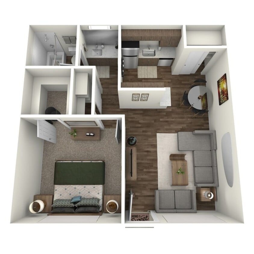 Floor Plan - 1x1a W/D