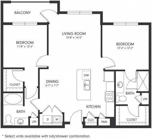 Floor Plan - Two-Bedroom (B2)