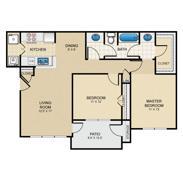 2 Bed/1 Bath - 2 Bed/1 Bath