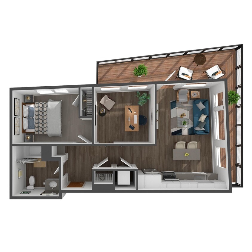Floor Plan - 1 Bed/1 Bath Den-A3.1