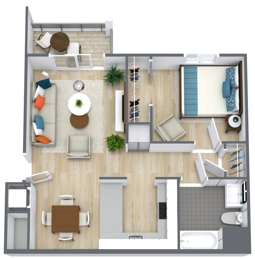 Floor Plan - 1 Bedroom -1 Bath