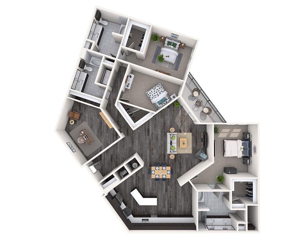 Floor Plan - Three Bedroom C3C