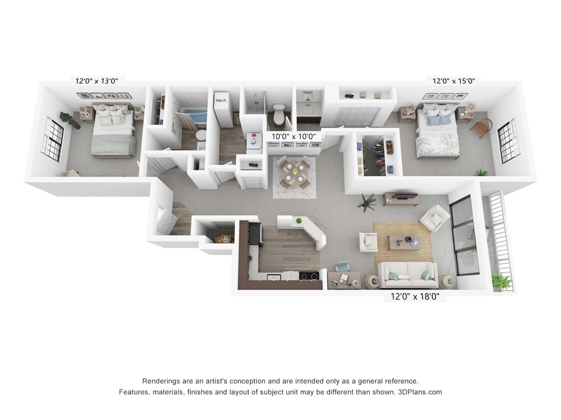 Floor Plan - 2 Bedroom - B, C