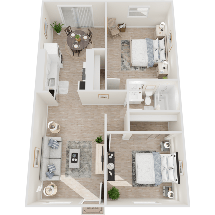 2b1bA_Overhead_887093.png - 2 Bed 1 Bath A