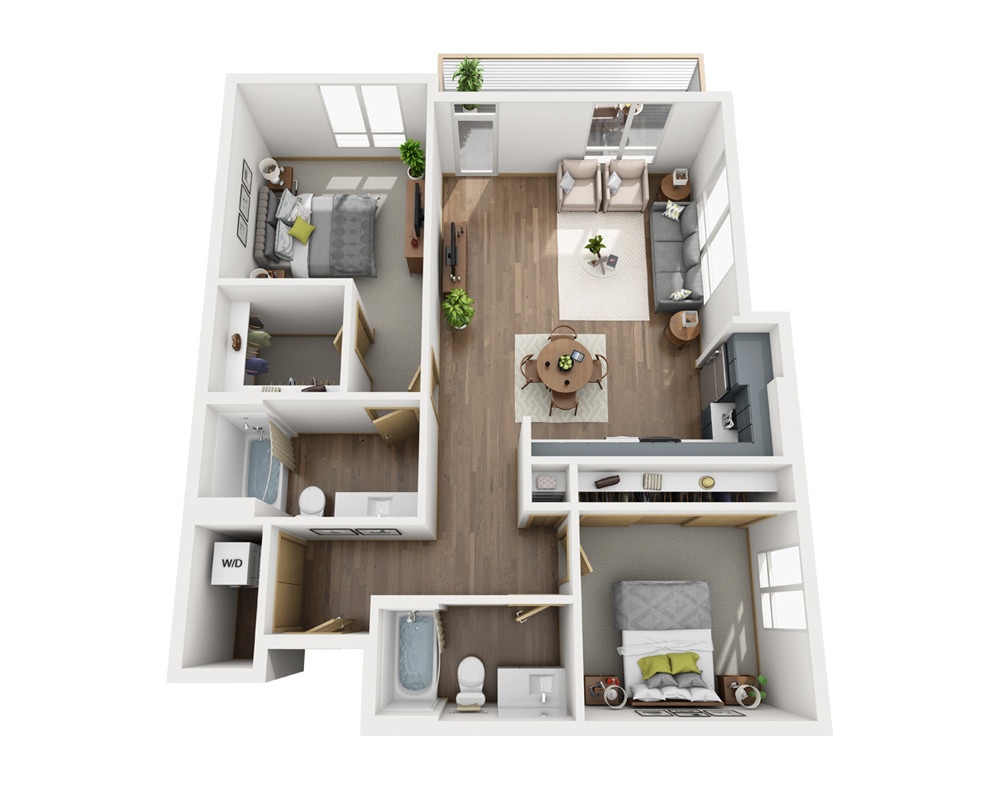 Floor Plan - Two Bedroom B2A-1-CL1