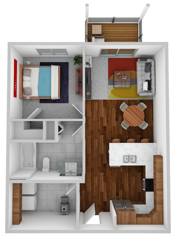 Floor Plan - Apartment Style- 1 Bedroom 1 Bathroom