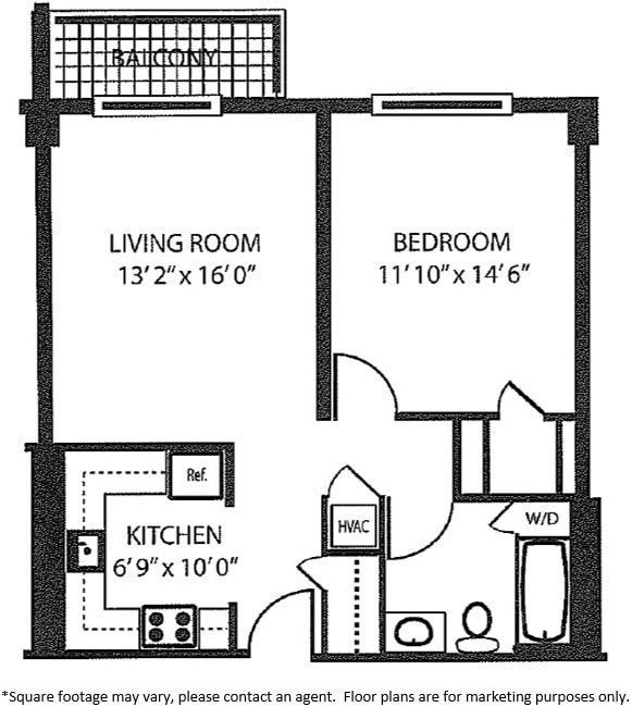 Floor Plan - 1 BED-1 BATH- 02-06,09-11