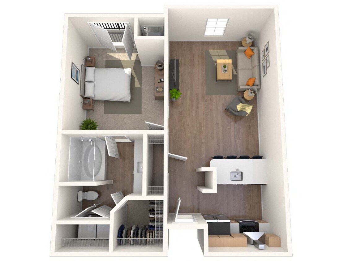 Floor Plan - Traditional 1x1 615-659 SF