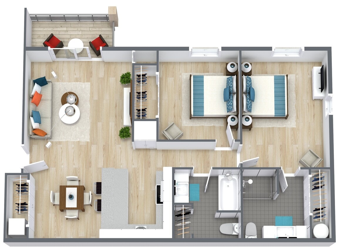 Floor Plan - 2Bedroom - 2Bath