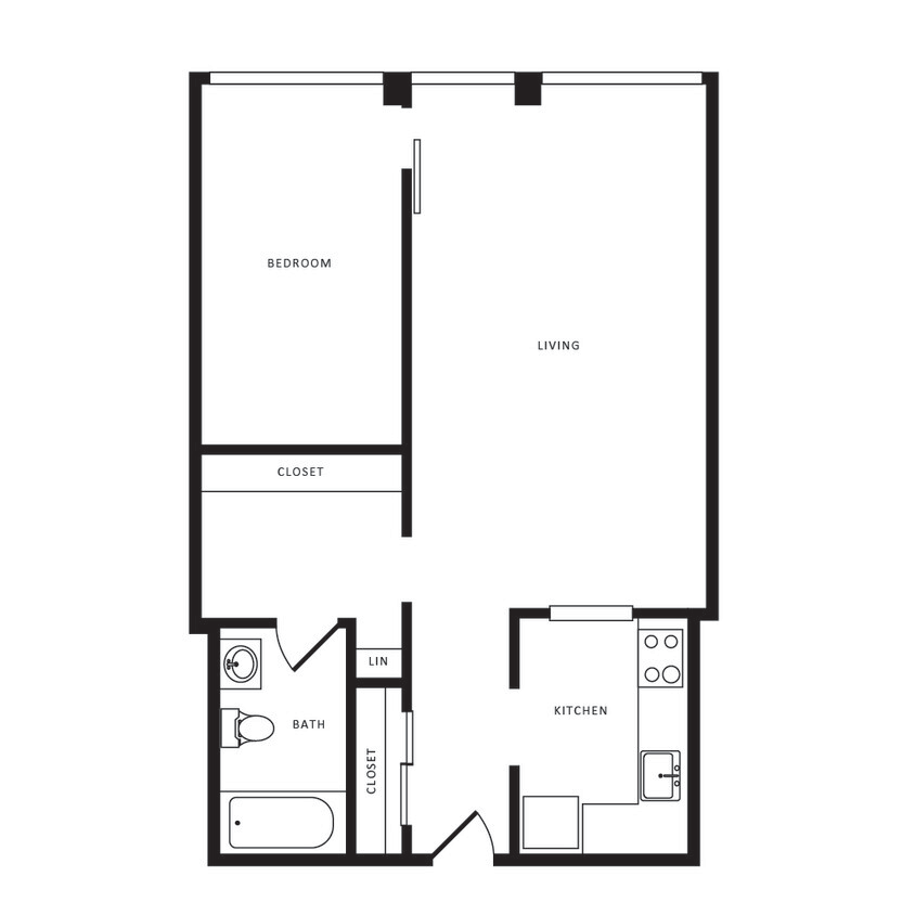 Floor Plan - 1 Bed/1 Bath-A11 Classic
