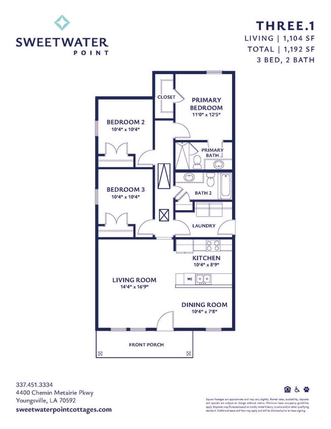 3 Bedroom Cottage - 3 br/2ba