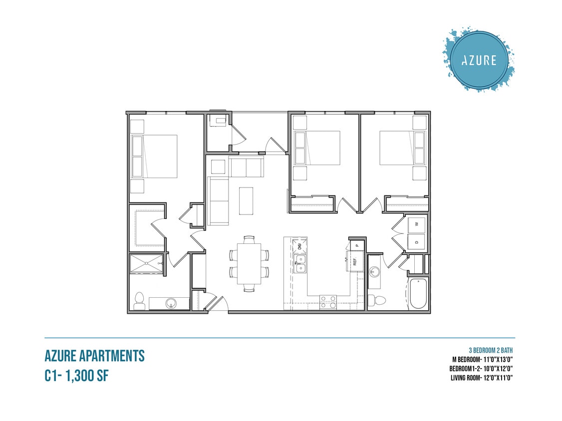 C1 3 bed, 2 bath - C1