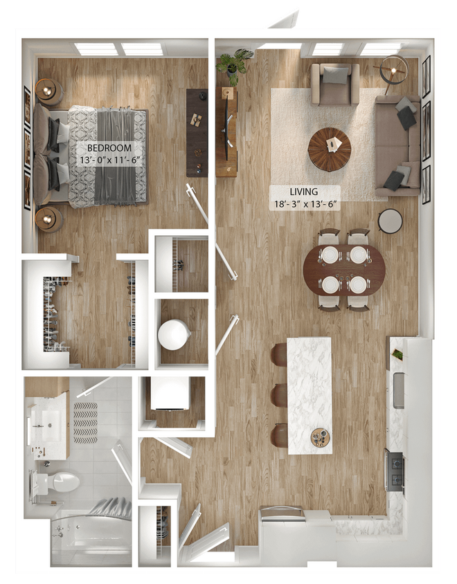 Floor Plan - 1 Bed/1 Bath-A9