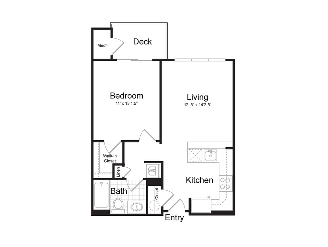 656 SF - 1-Bedroom 1-Bathroom | 656 sqft