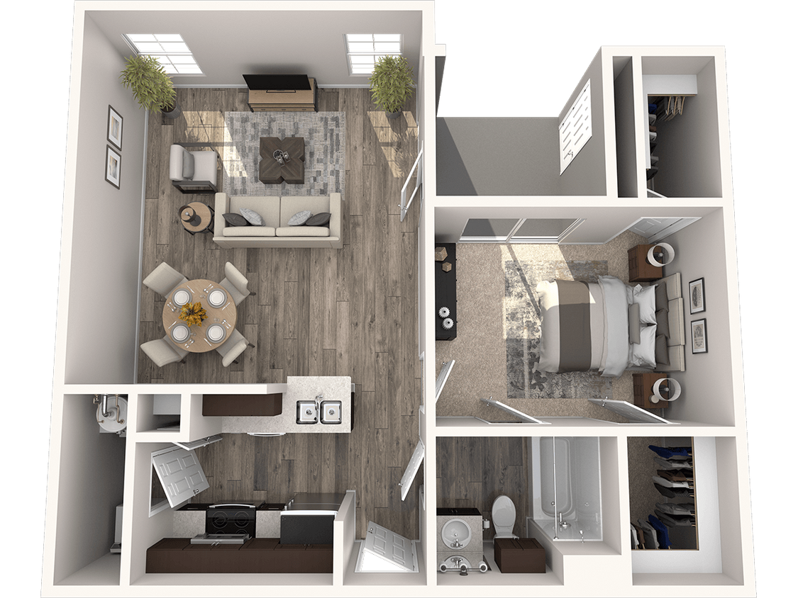 Floor Plan - A3 742 Sq. Ft. 1st Floor