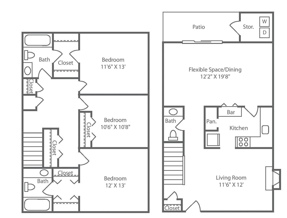 Floor Plan - 3 Bedroom 2.5 Bath