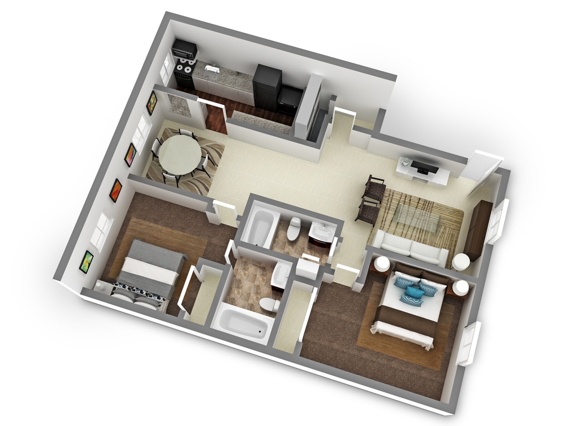 Two Bedroom Two Bathroom - 2 Bed 1 Bathroom