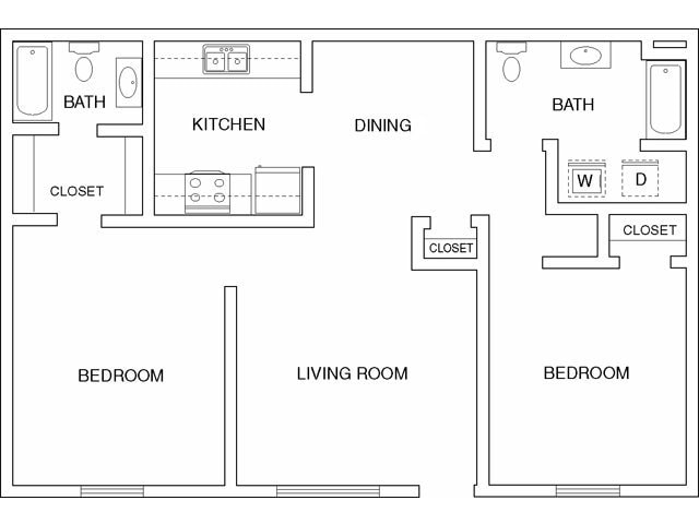 2BR/2BA - 2Bed - 2Bath