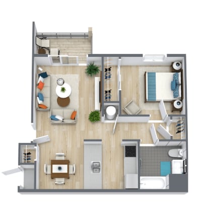 Floor Plan - One Bedroom