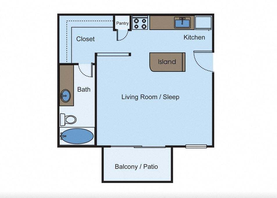Floor Plan - Lakewood - Studio