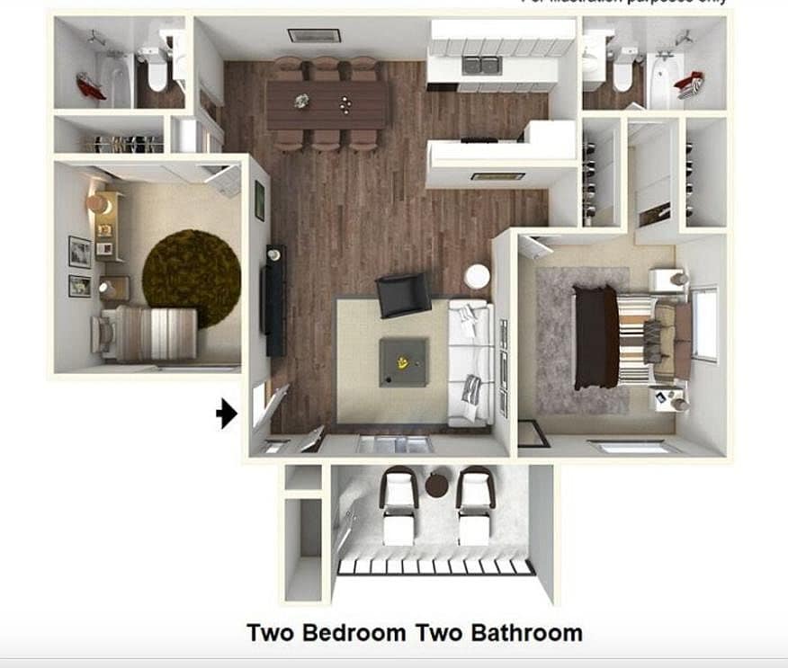 Floor Plan - 2 Bedroom 2 Bathroom