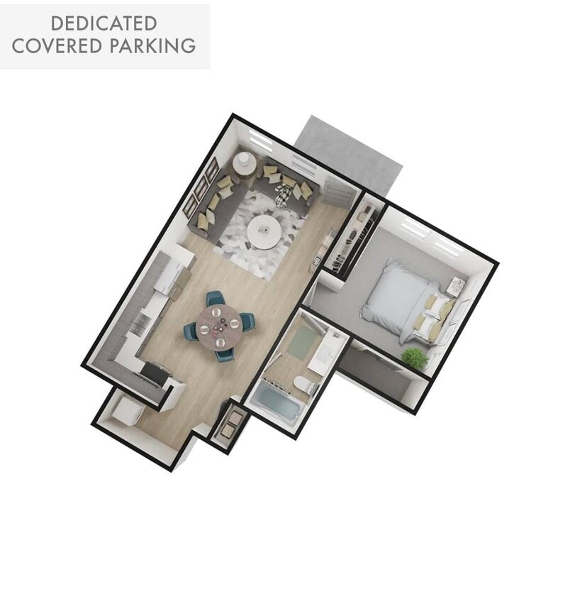 Floor Plan - FlexGen 1-Bed w/Dedicated Covered Parking
