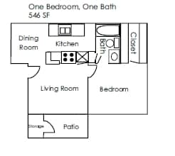 1BR/1BA - A1