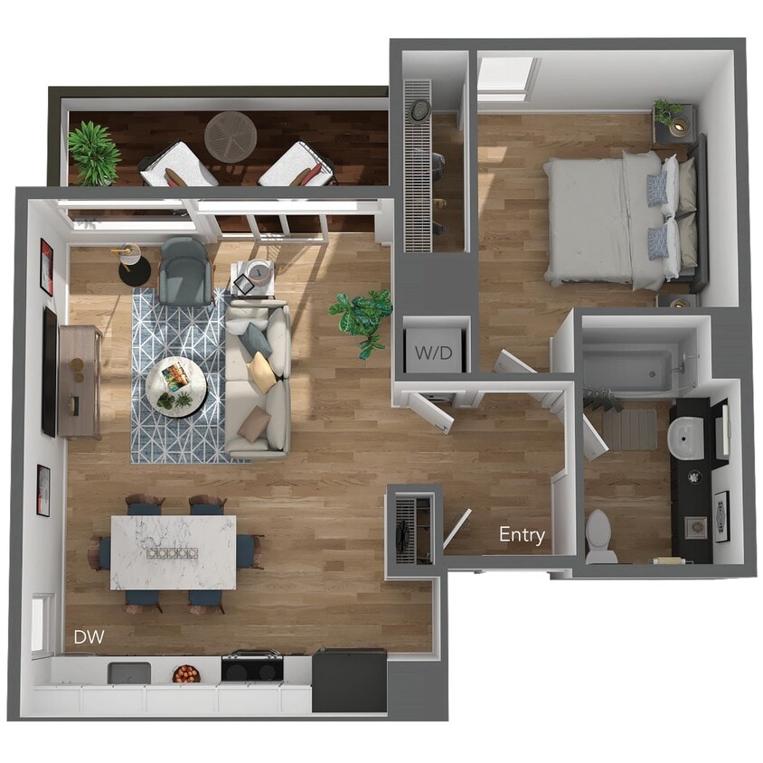 Floor Plan - 1 Bed/1 Bath