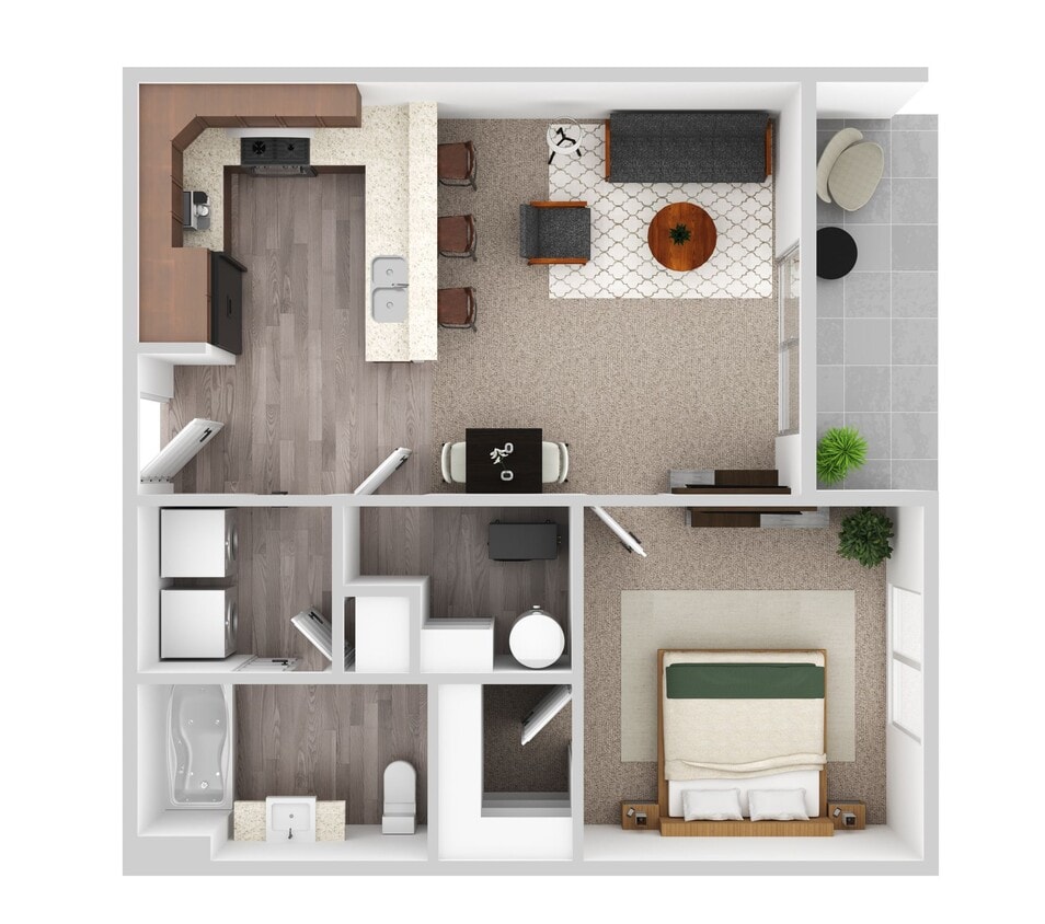 Floor Plan - 1 Bed 1 Bath Apartment