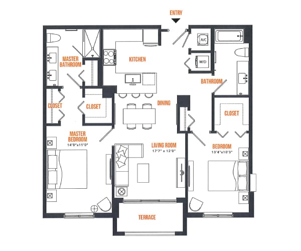 Landmark_B1.png - 2 Bed / 2 Bath