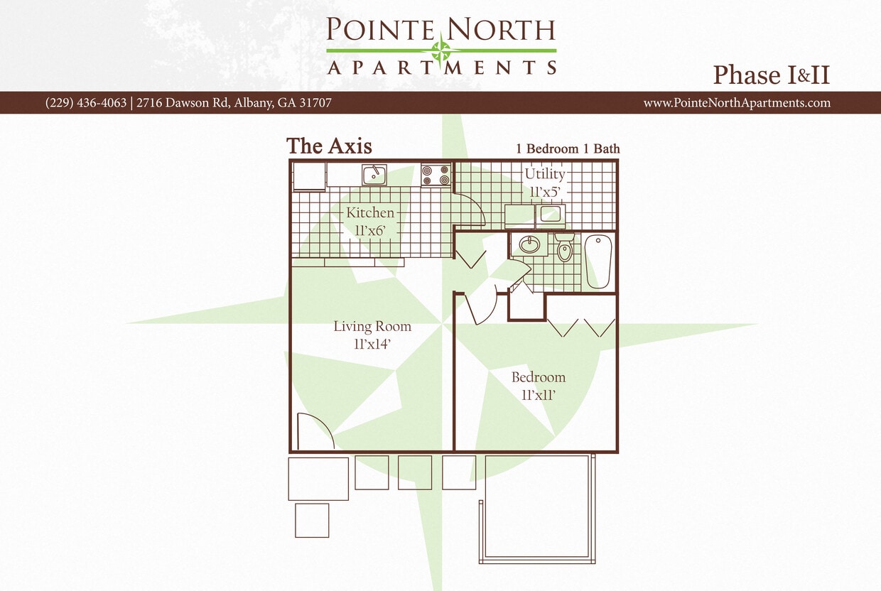 Floor Plan - Phase 1: 1 bedroom 1 bath
