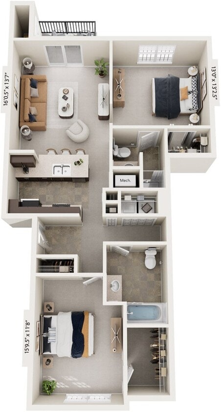 Floor Plan - Two Bedroom