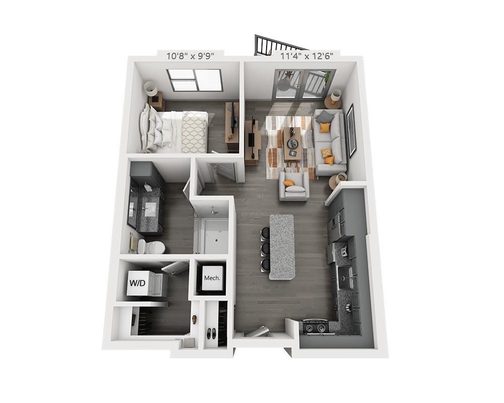 Floor Plan - One Bedroom A1I-II