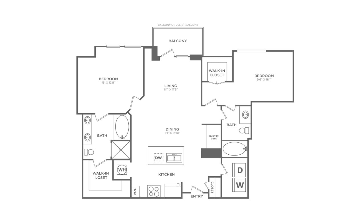 Floor Plan - 2 Bed/2 Bath - B8