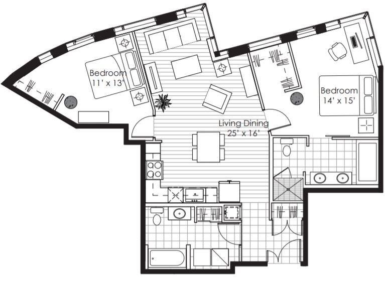 Floor Plan - 2x2 Panache A