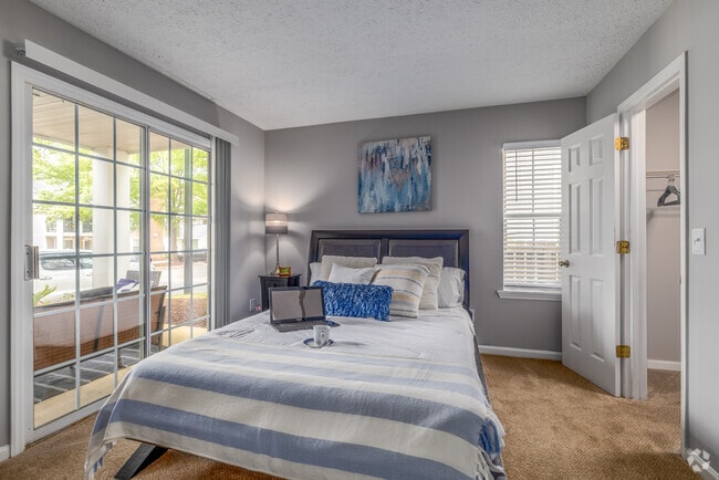 Cambridge 2BR, 2BA - 1,031SF - Primary Bedroom - Atrium- Students save up to 10%!